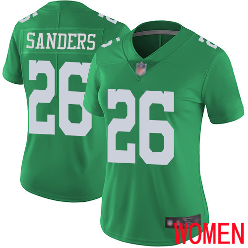Women Philadelphia Eagles #26 Miles Sanders Limited Green Rush Vapor Untouchable NFL Jersey Football